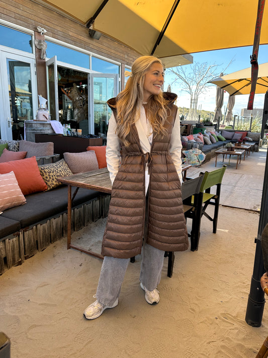 Bodywarmer MaxMara lang bruin - Maat 38
