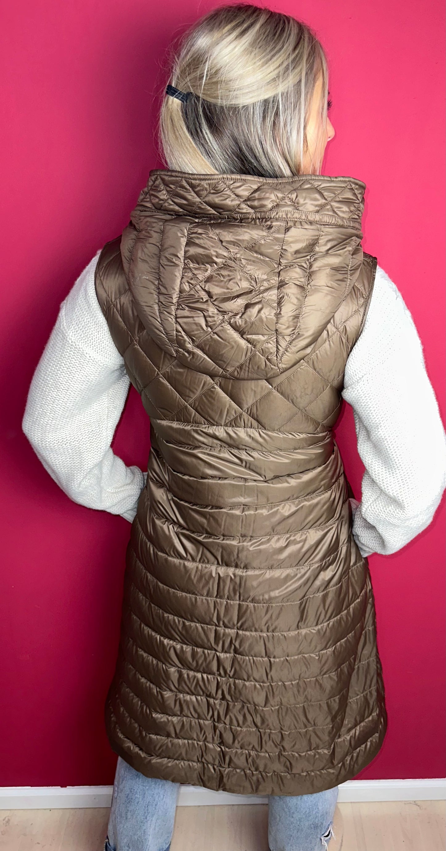 Bodywarmer MaxMara lang bruin - Maat 38