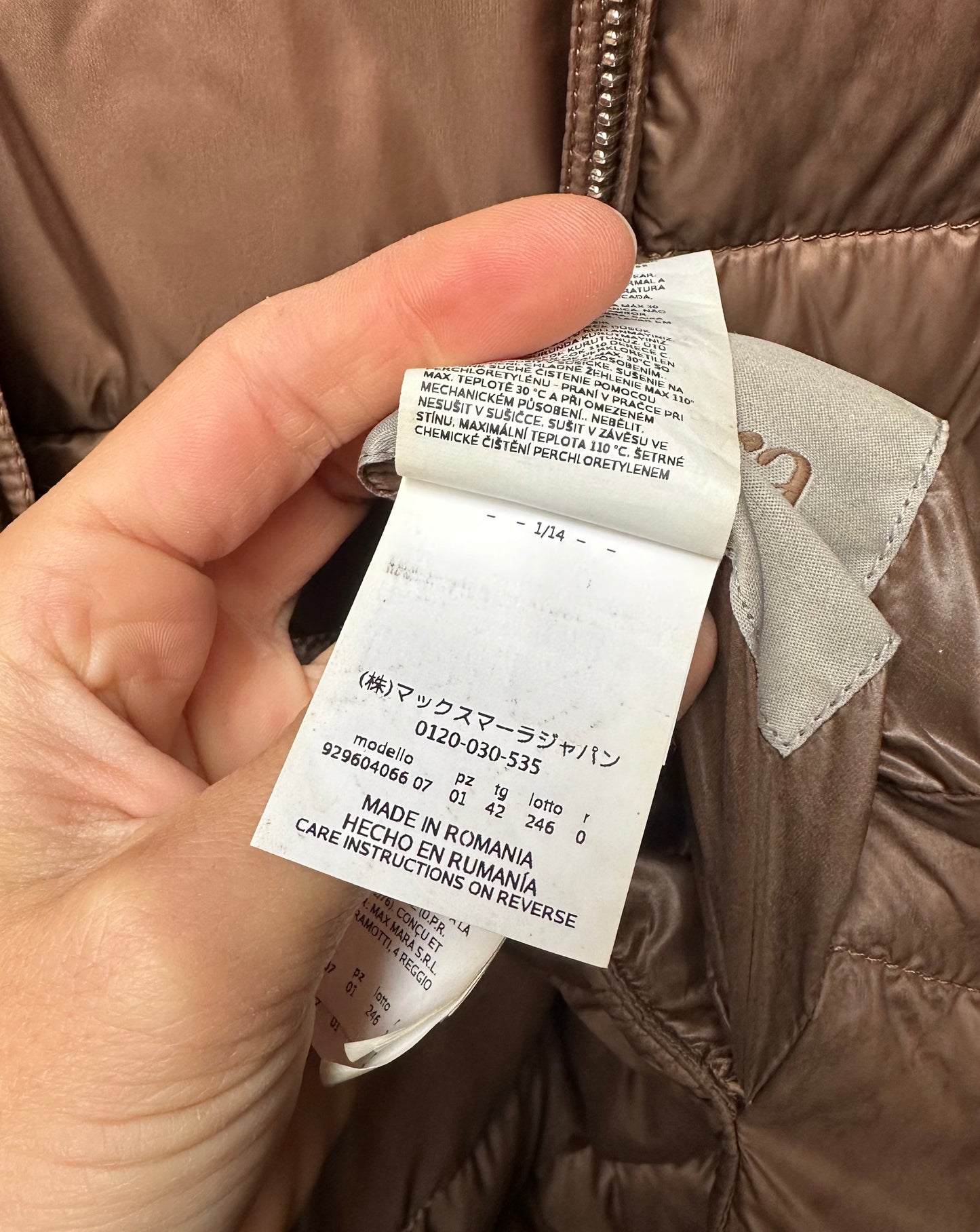 Bodywarmer MaxMara lang bruin - Maat 38