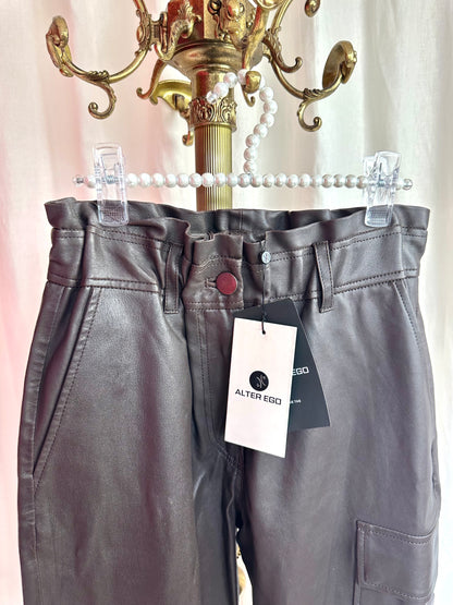Broek Alter Ego leer donkerbruin - Maat S