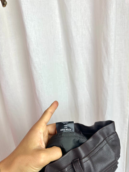 Broek Alter Ego leer donkerbruin - Maat S