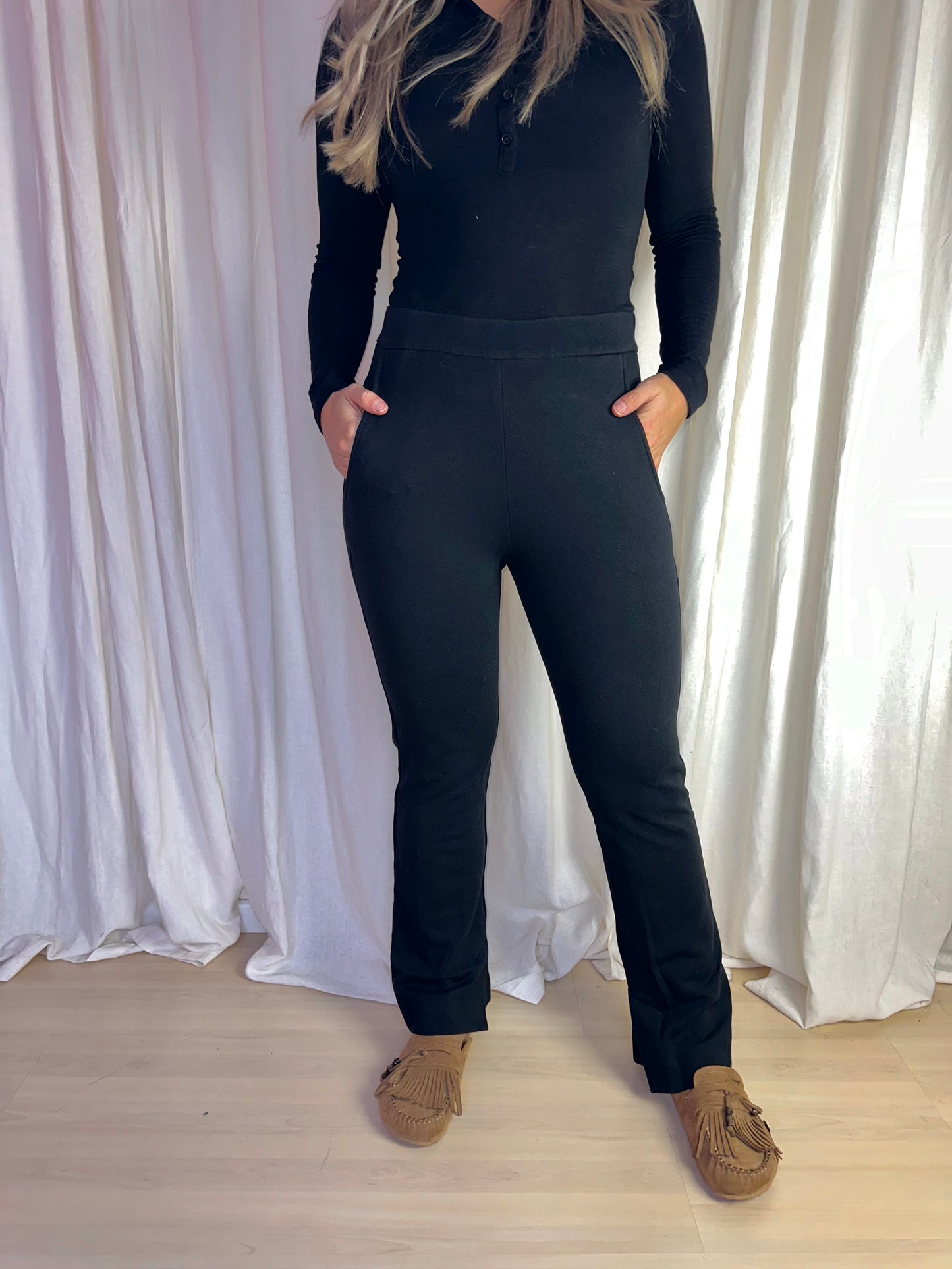 Broek By-bar wijduitlopend zwart maat S
