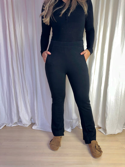Broek By-bar wijduitlopend zwart maat S