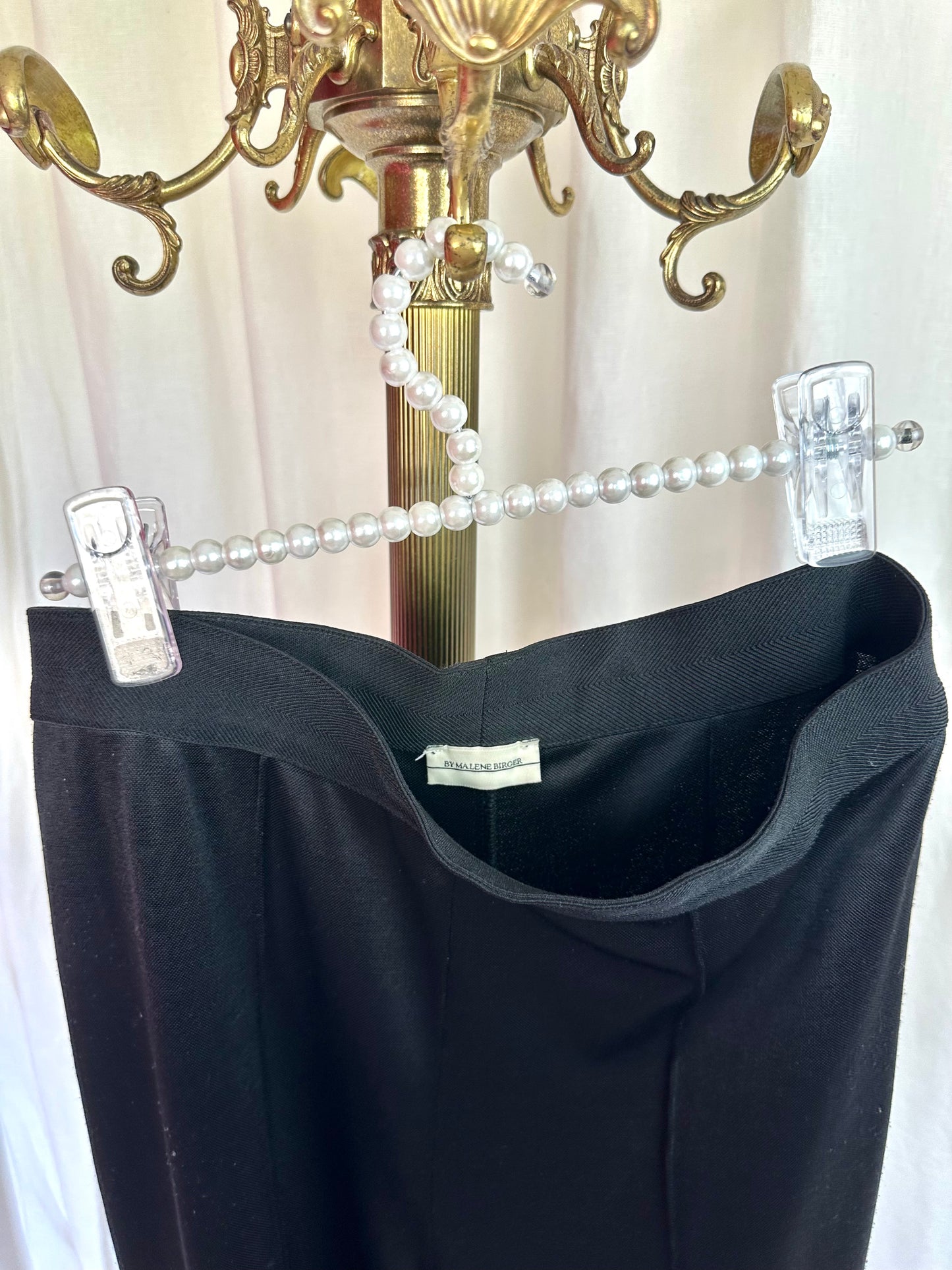 Broek By Malene Birger Siliica satijnlook zwart maat S