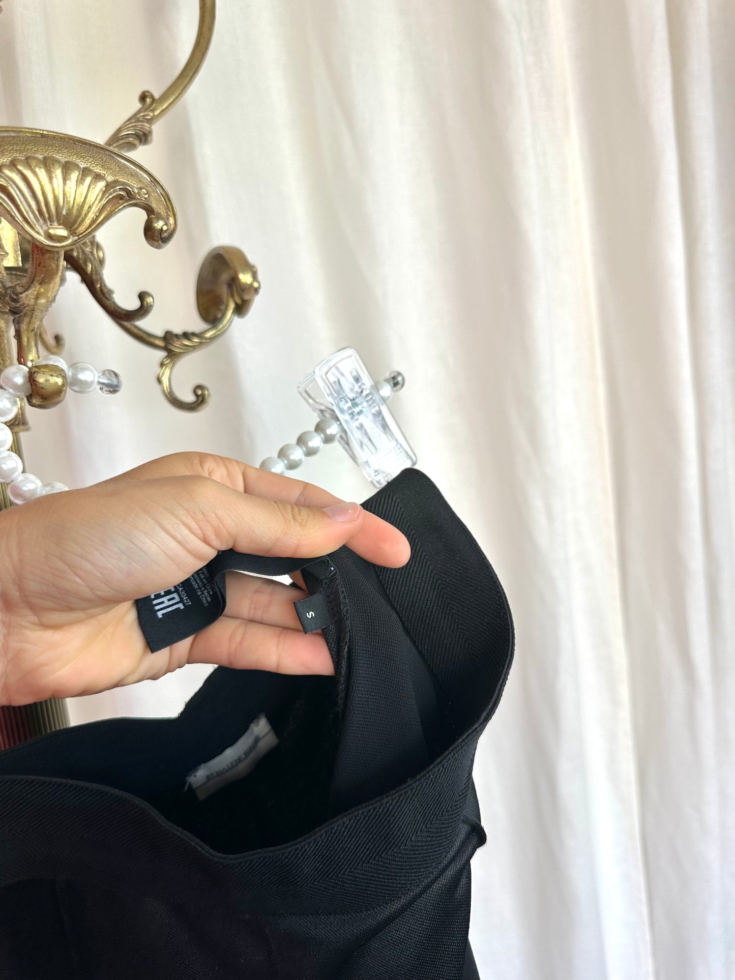Broek By Malene Birger Siliica satijnlook zwart maat S