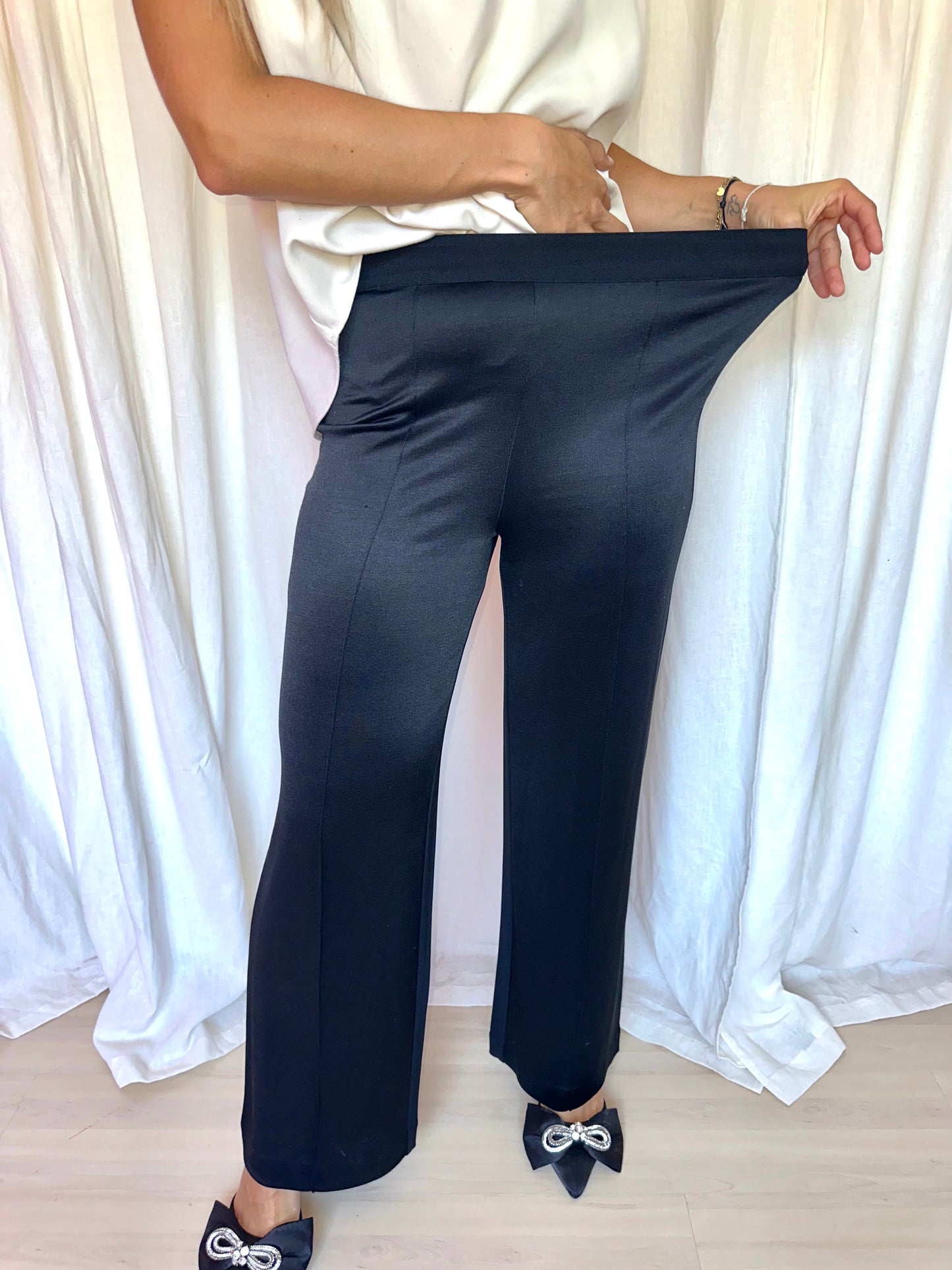 Broek By Malene Birger Siliica satijnlook zwart maat S