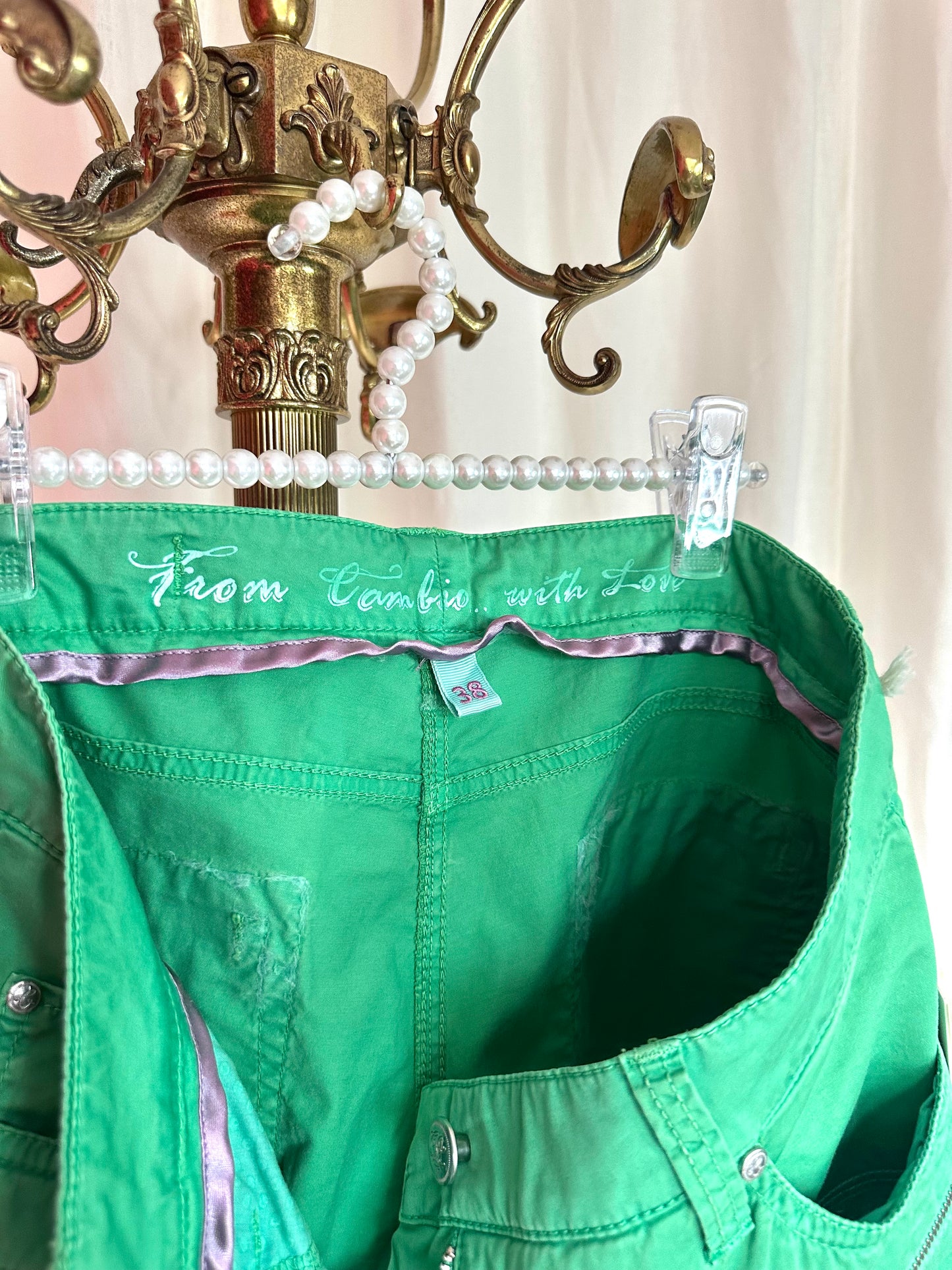 Broek Cambio capri groen maat 38