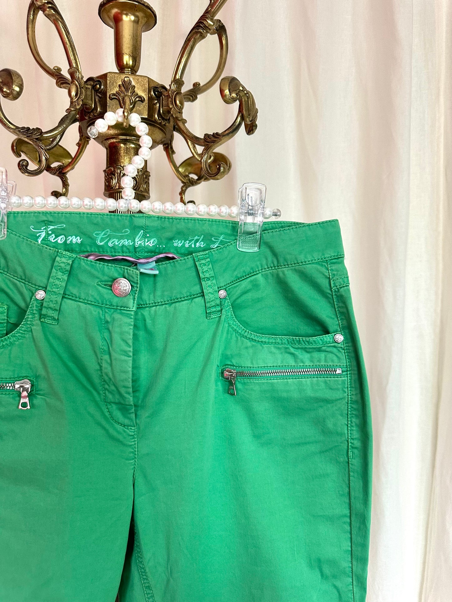Broek Cambio capri groen maat 38