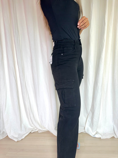 Broek Hello Miss cargo zwart maat 36