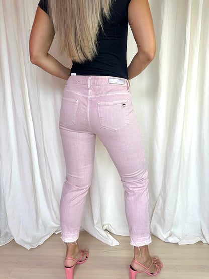 Broek Luisa Cerano denim lichtroze maat 40