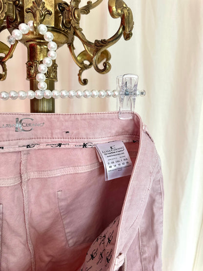Broek Luisa Cerano denim lichtroze maat 40