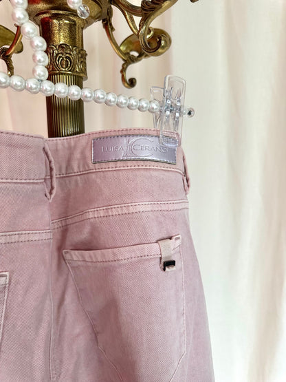 Broek Luisa Cerano denim lichtroze maat 40