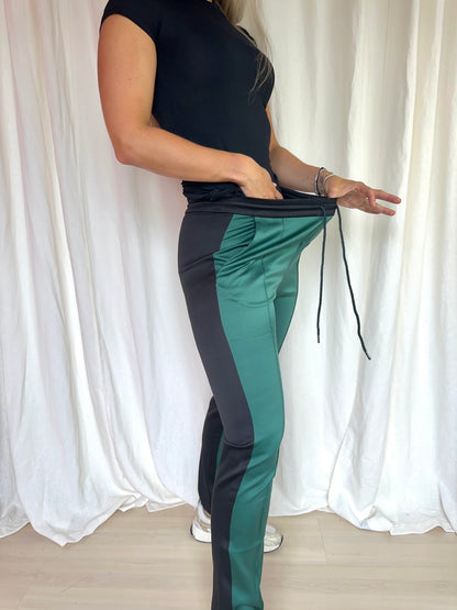 Broek Munthe satijnlook groen,zwart maat 36