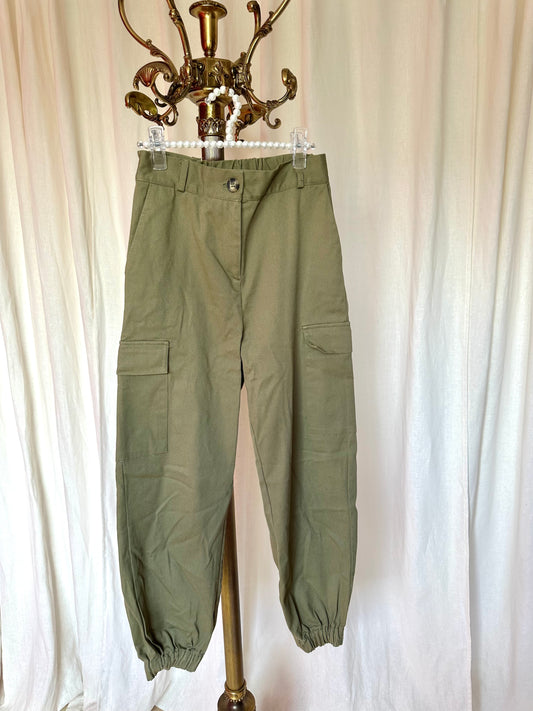 Broek Reserved jeans cargo legergroen maat XS