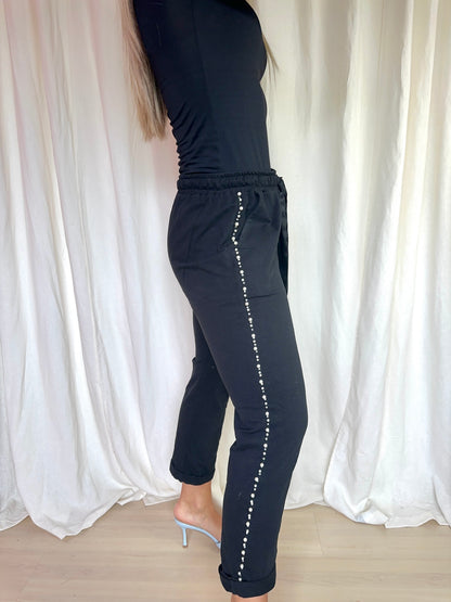 Broek Rinascimento jogging zwart parels maat M