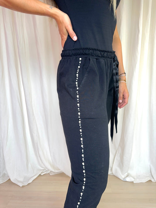 Broek Rinascimento jogging zwart parels maat M