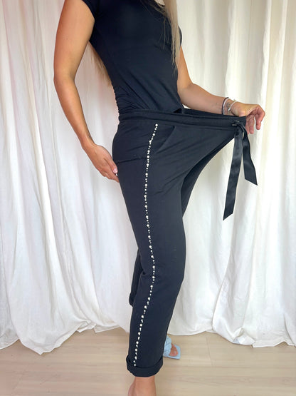 Broek Rinascimento jogging zwart parels maat M