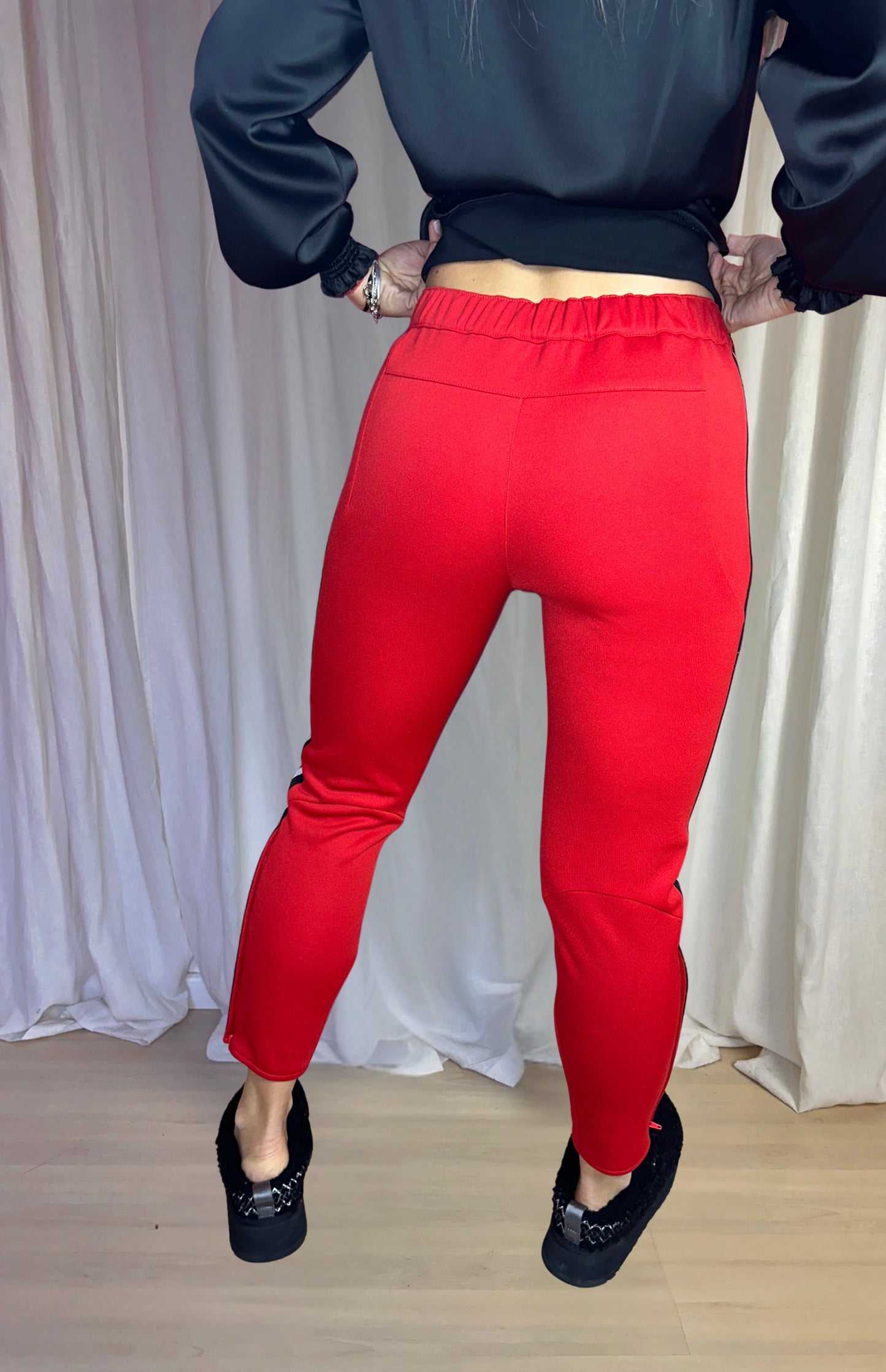 Broek SET rood bies maat S