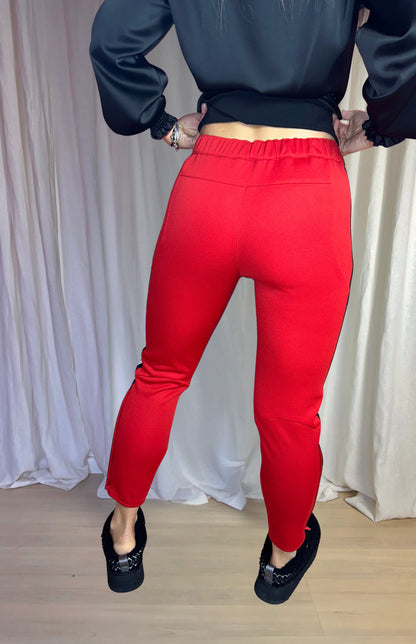 Broek SET rood bies maat S
