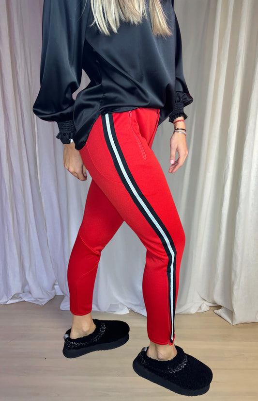 Broek SET rood bies maat S
