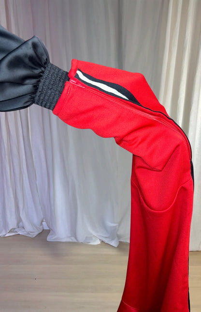Broek SET rood bies maat S