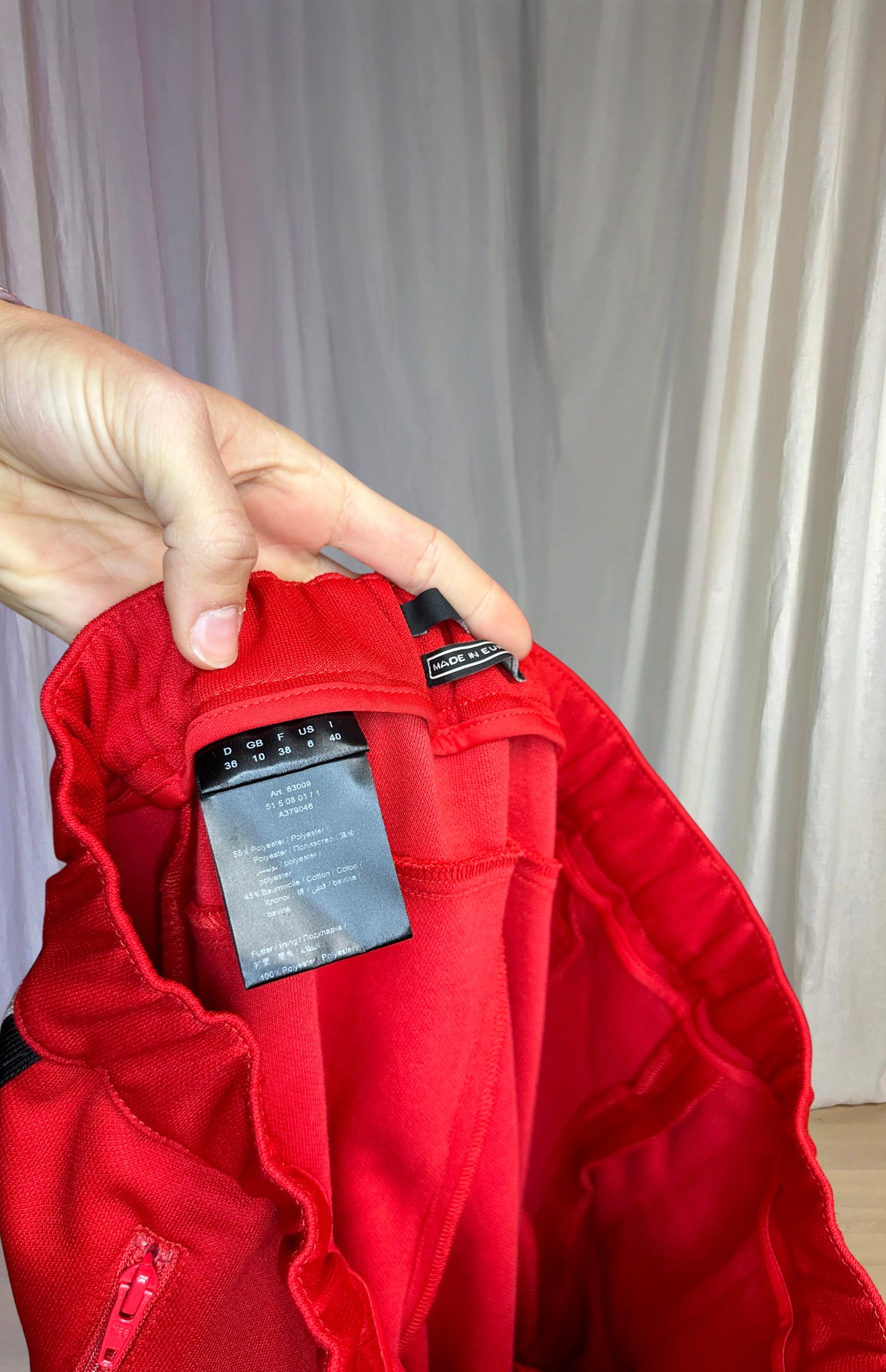 Broek SET rood bies maat S