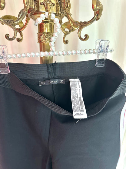 Broek Zara basic zwart,lichtroze maat XL