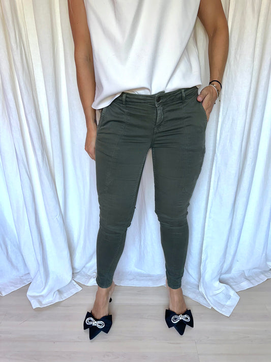 Broek Zara cargo legergroen maat 38