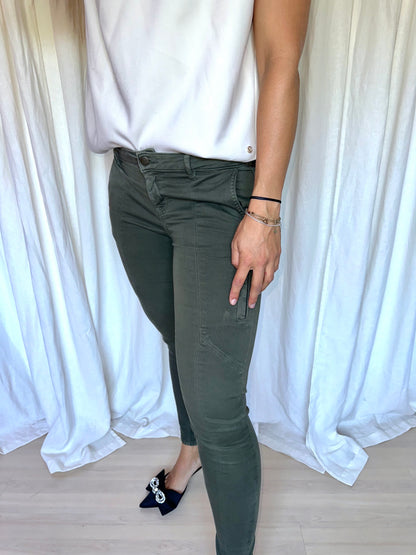 Broek Zara cargo legergroen maat 38