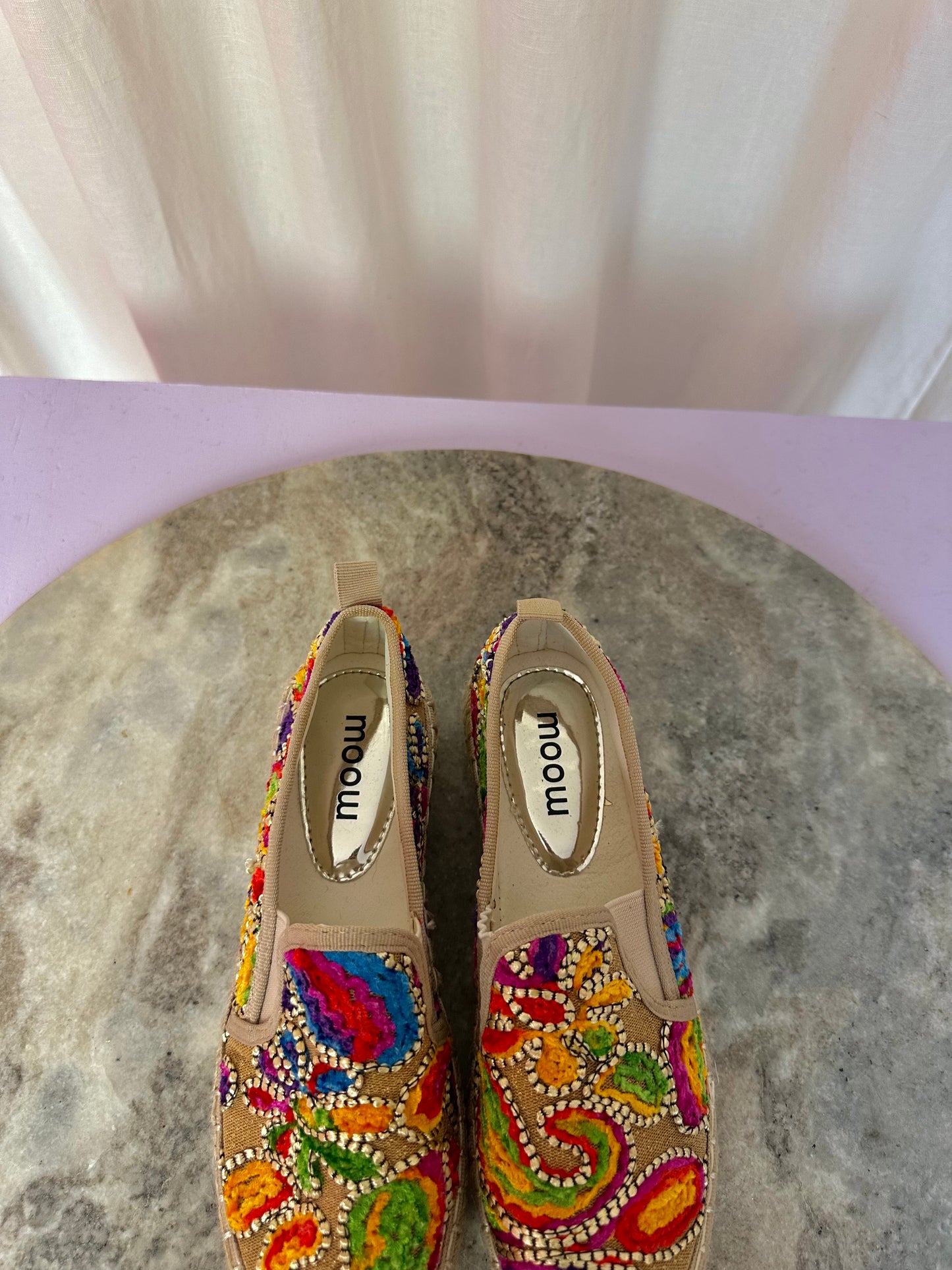 Espadrilles Moom beige touw meerkleurig maat 36