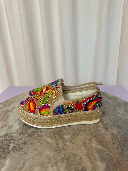 Espadrilles Moom beige touw meerkleurig maat 36