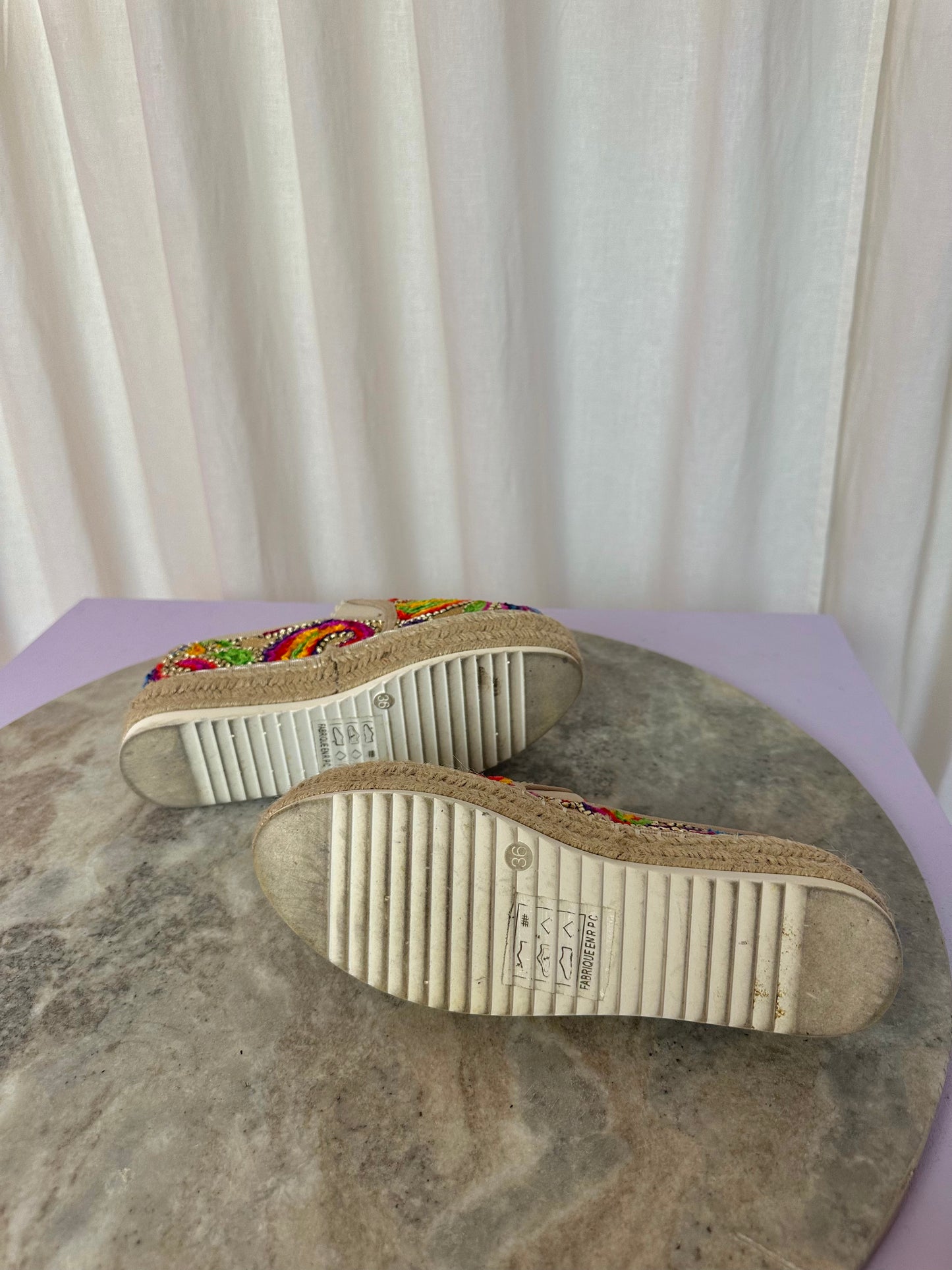 Espadrilles Moom beige touw meerkleurig maat 36