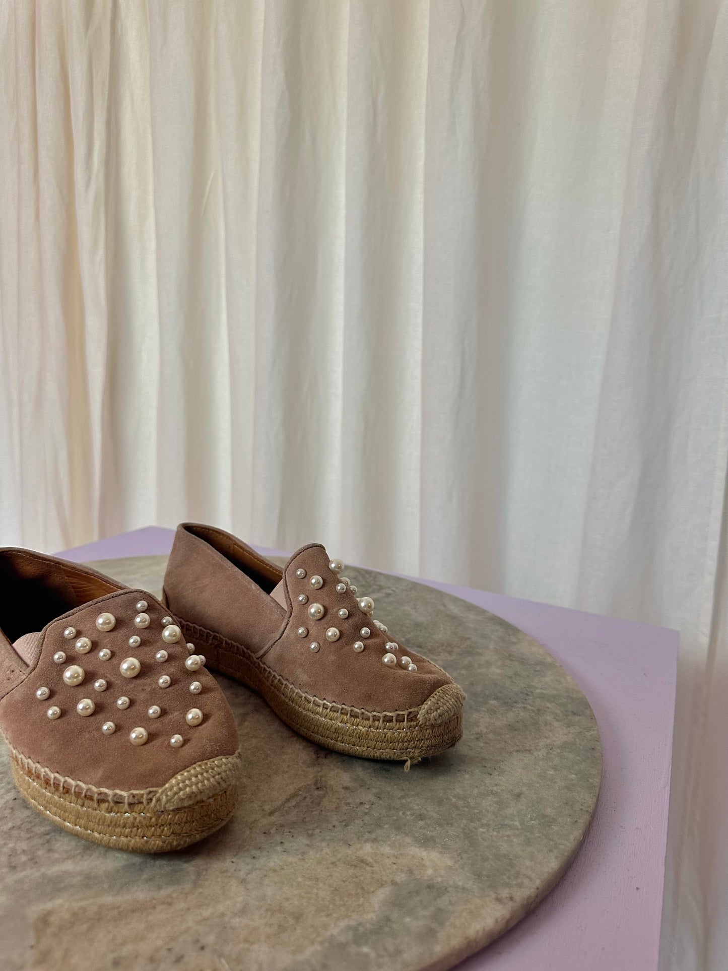 Espadrilles Via Vai parels bruin,beige,oudroze maat 36