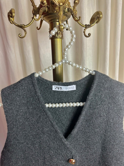 Gilet Zara knopen donkergrijs maat M