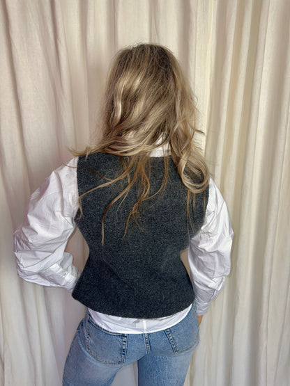 Gilet Zara knopen donkergrijs maat M