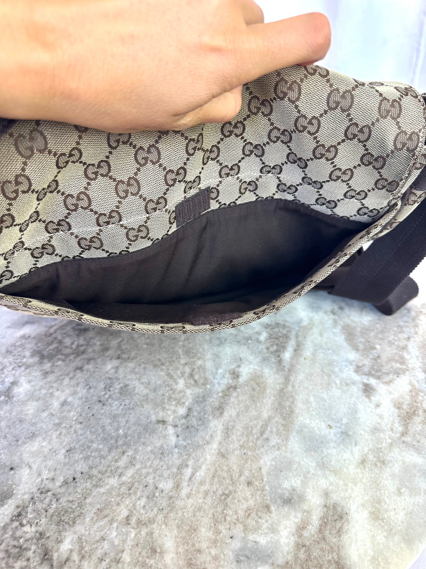 Gucci monogram tas beige, bruin