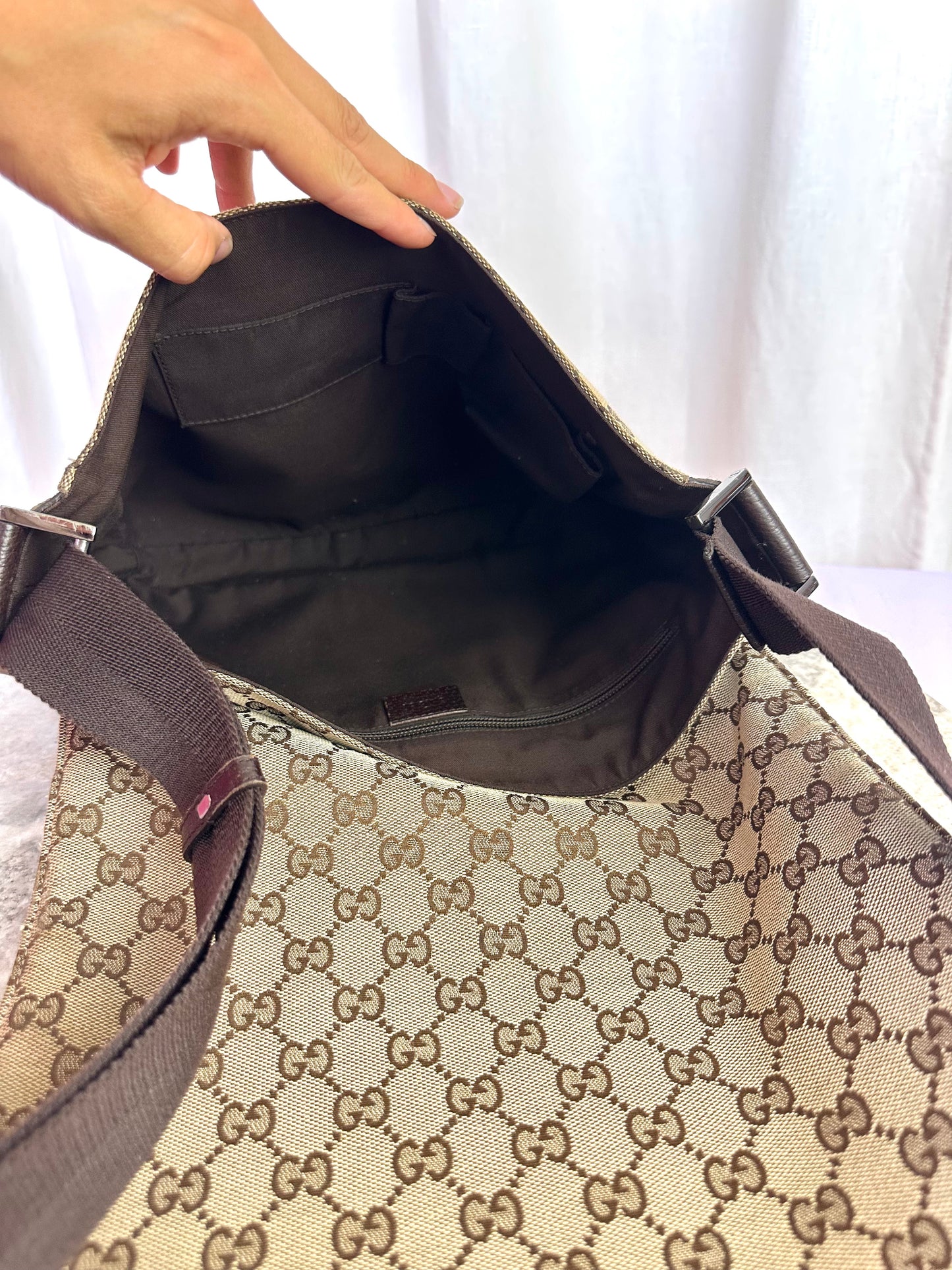 Gucci monogram tas beige, bruin