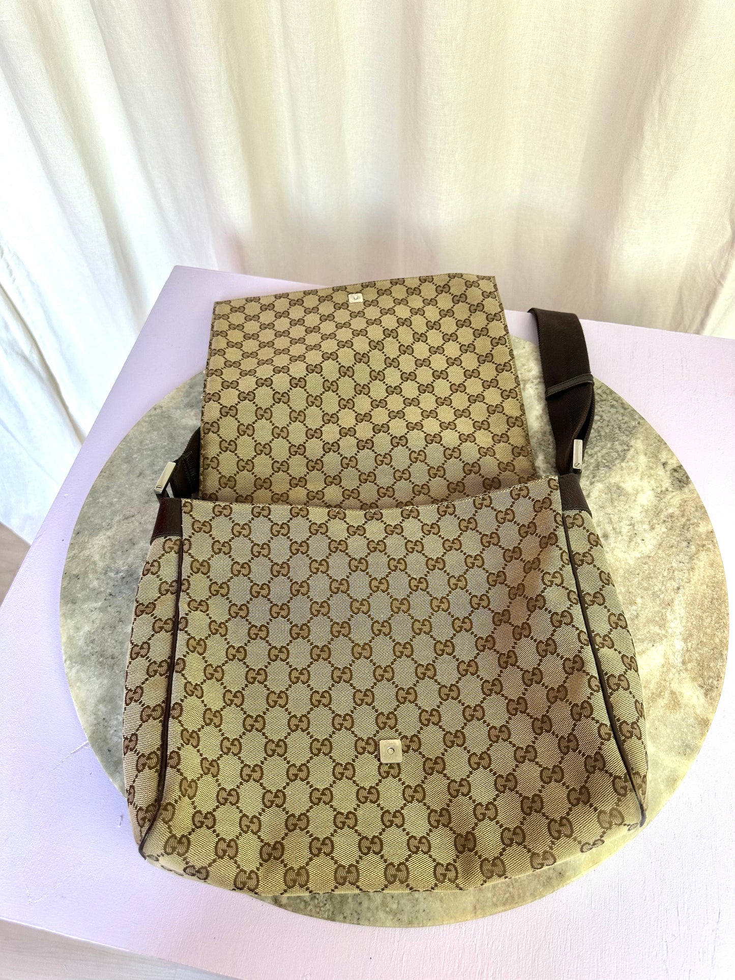 Gucci monogram tas beige, bruin