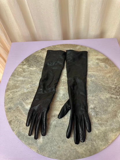 Handschoenen H&M lang lederlook zwart - maat S(36)