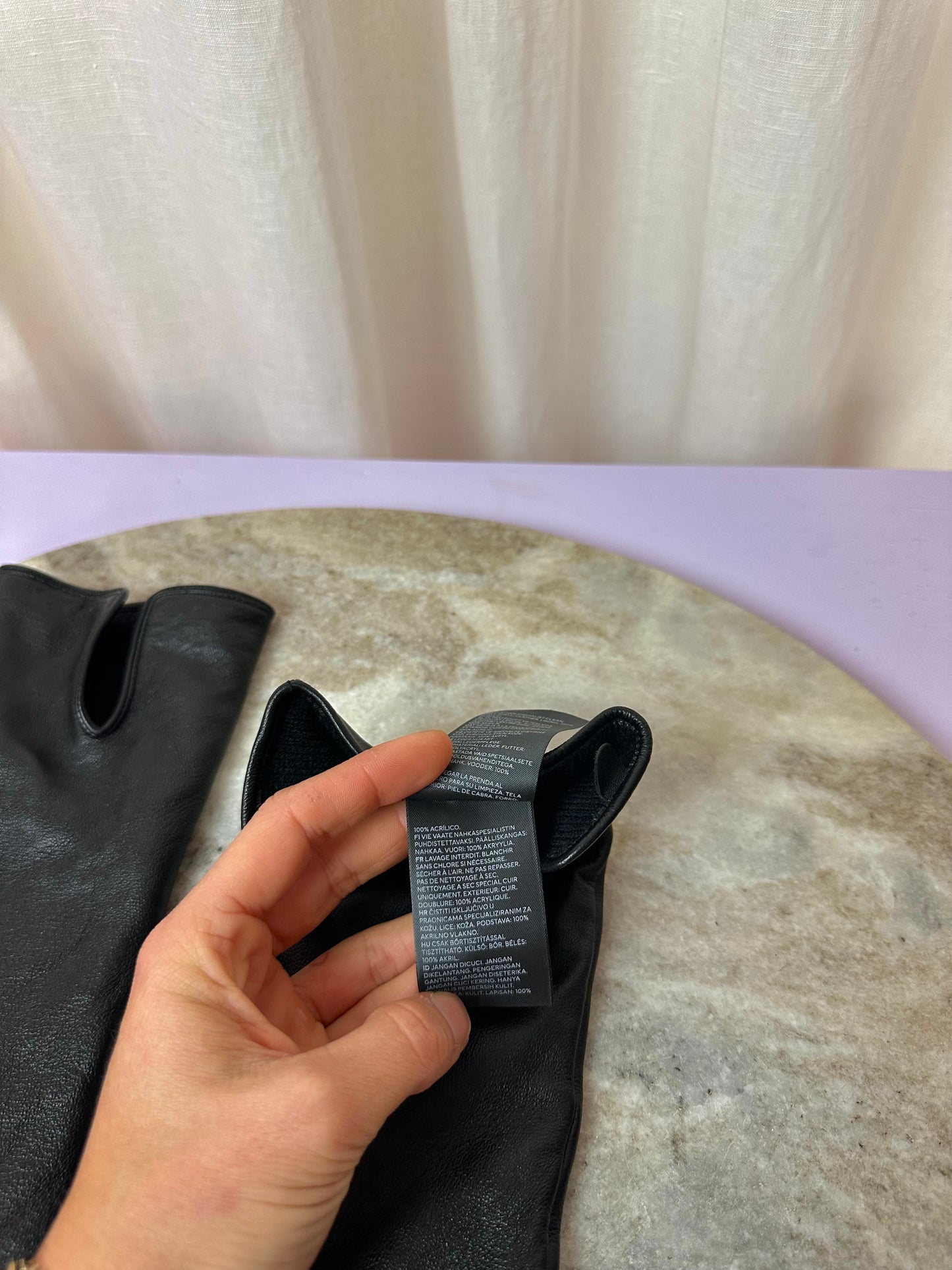 Handschoenen H&M lang lederlook zwart - maat S(36)