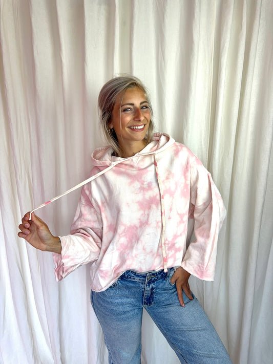 Hoodie Berenice Paris Evy tie dye roze maat M