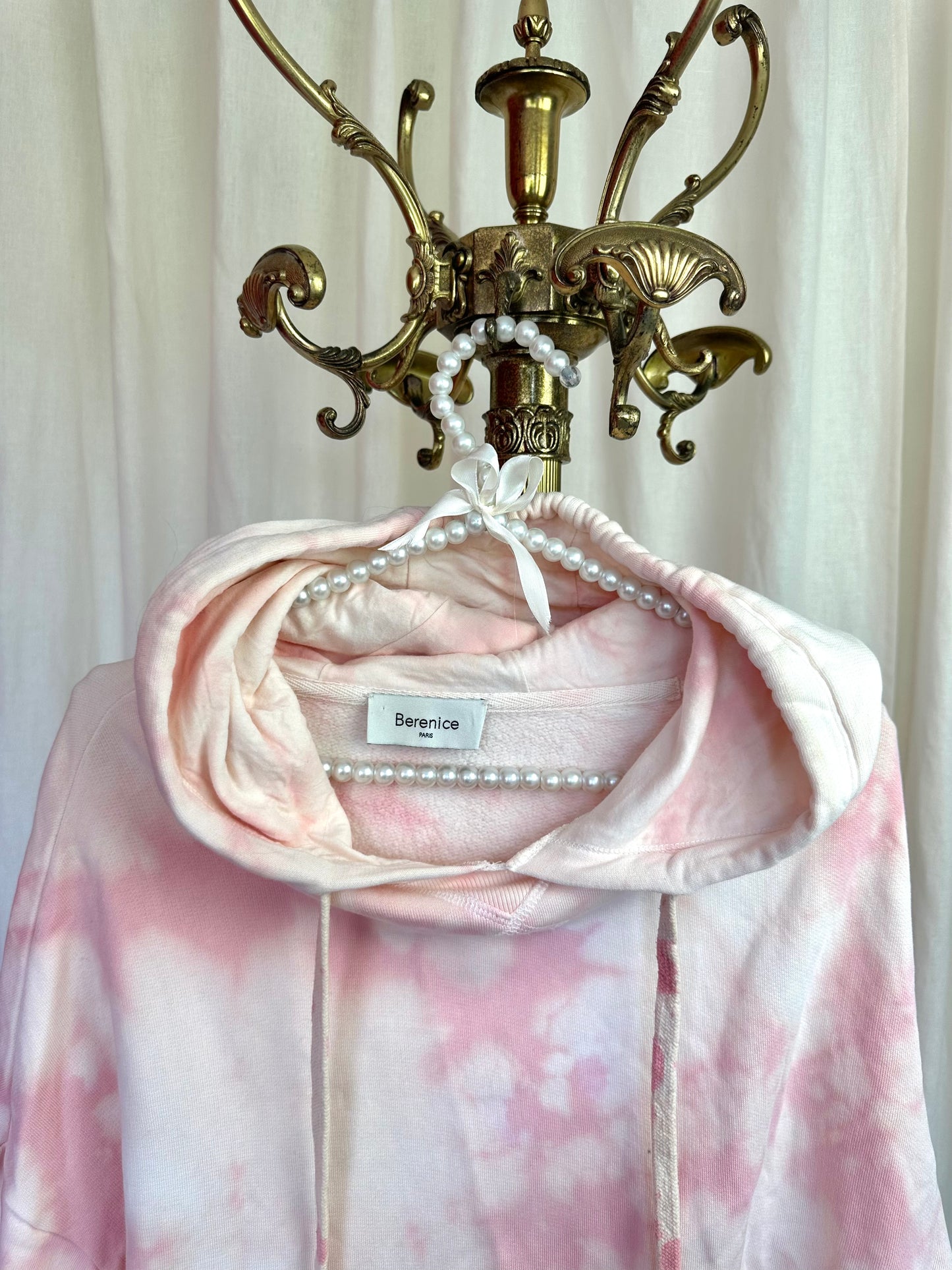 Hoodie Berenice Paris Evy tie dye roze maat M