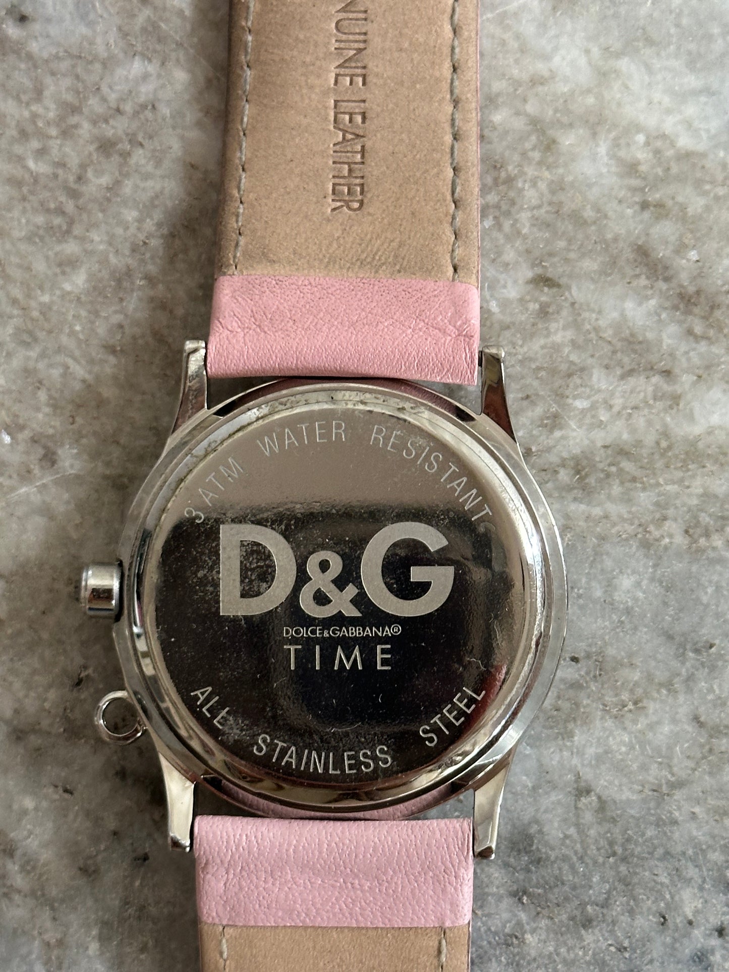 Horloge Dolce&Gabbana leer strass lichtroze