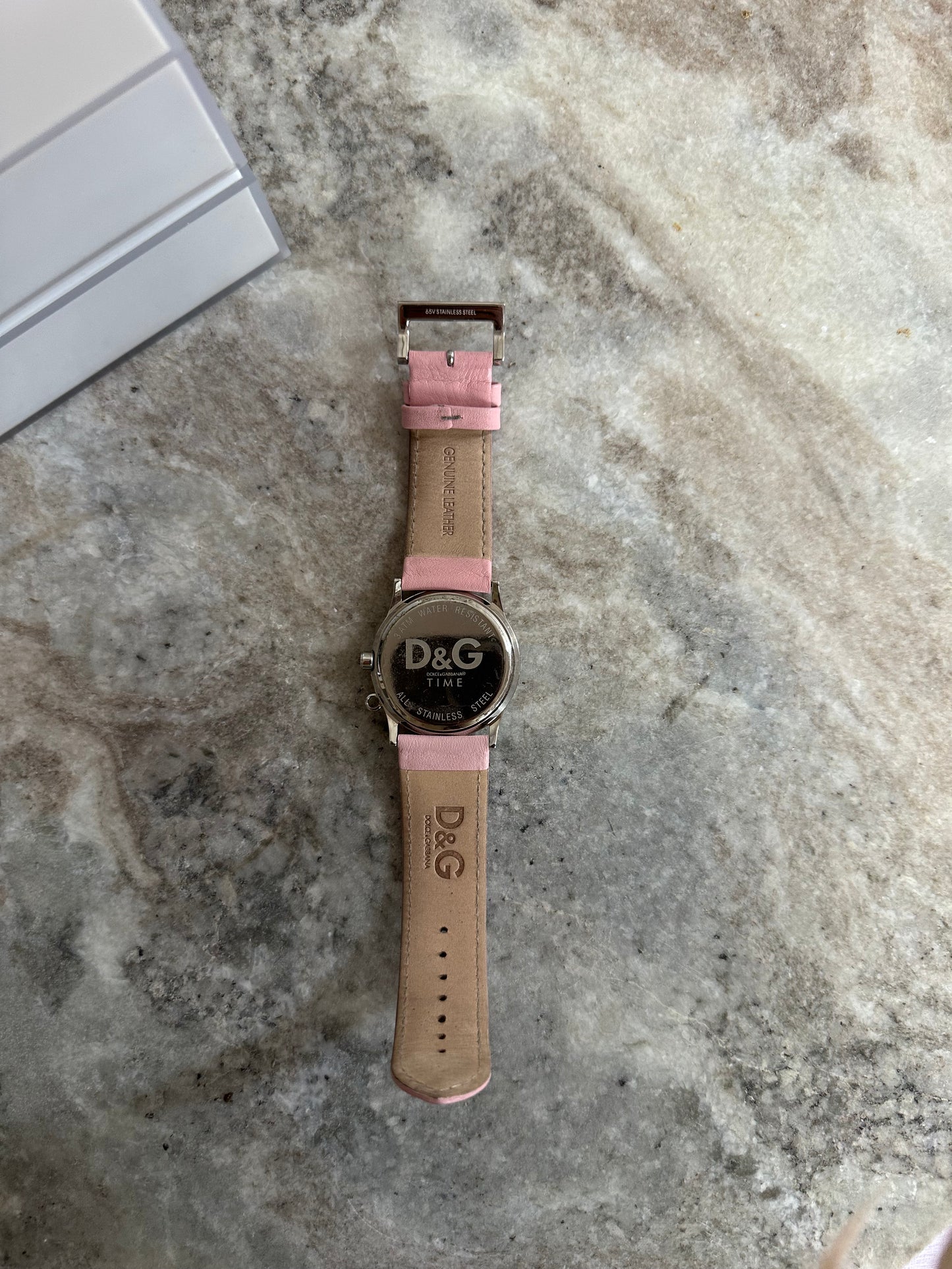 Horloge Dolce&Gabbana leer strass lichtroze