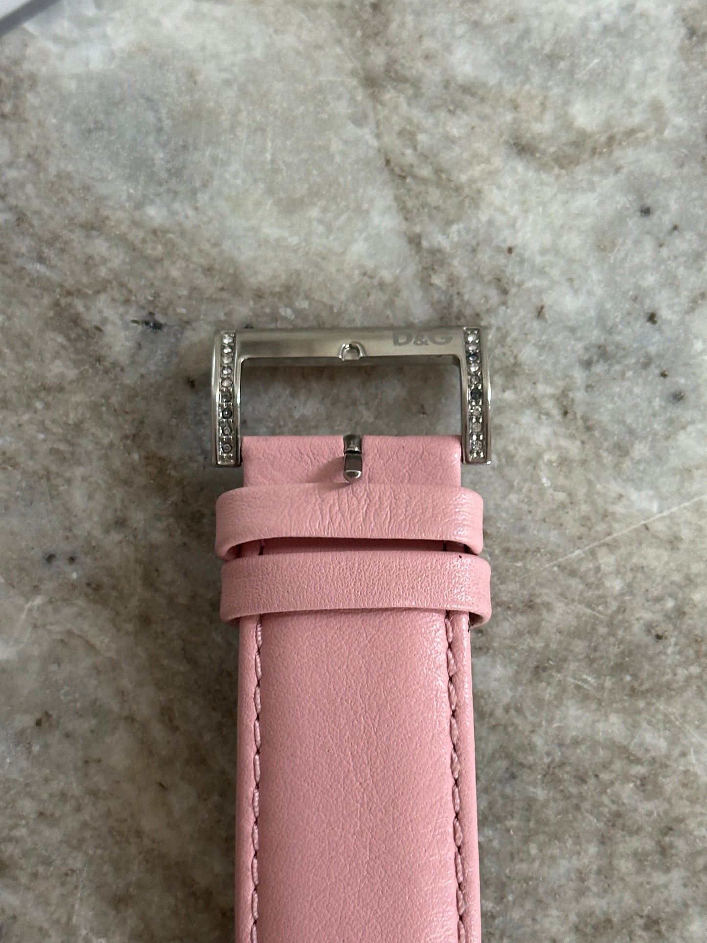 Horloge Dolce&Gabbana leer strass lichtroze