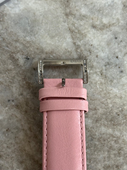 Horloge Dolce&Gabbana leer strass lichtroze