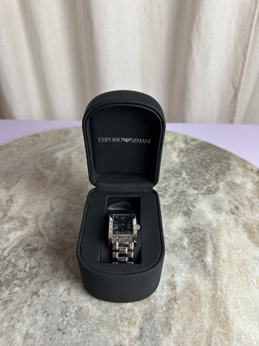 Horloge Emporio Armani zilver,zwarte wijzerplaat