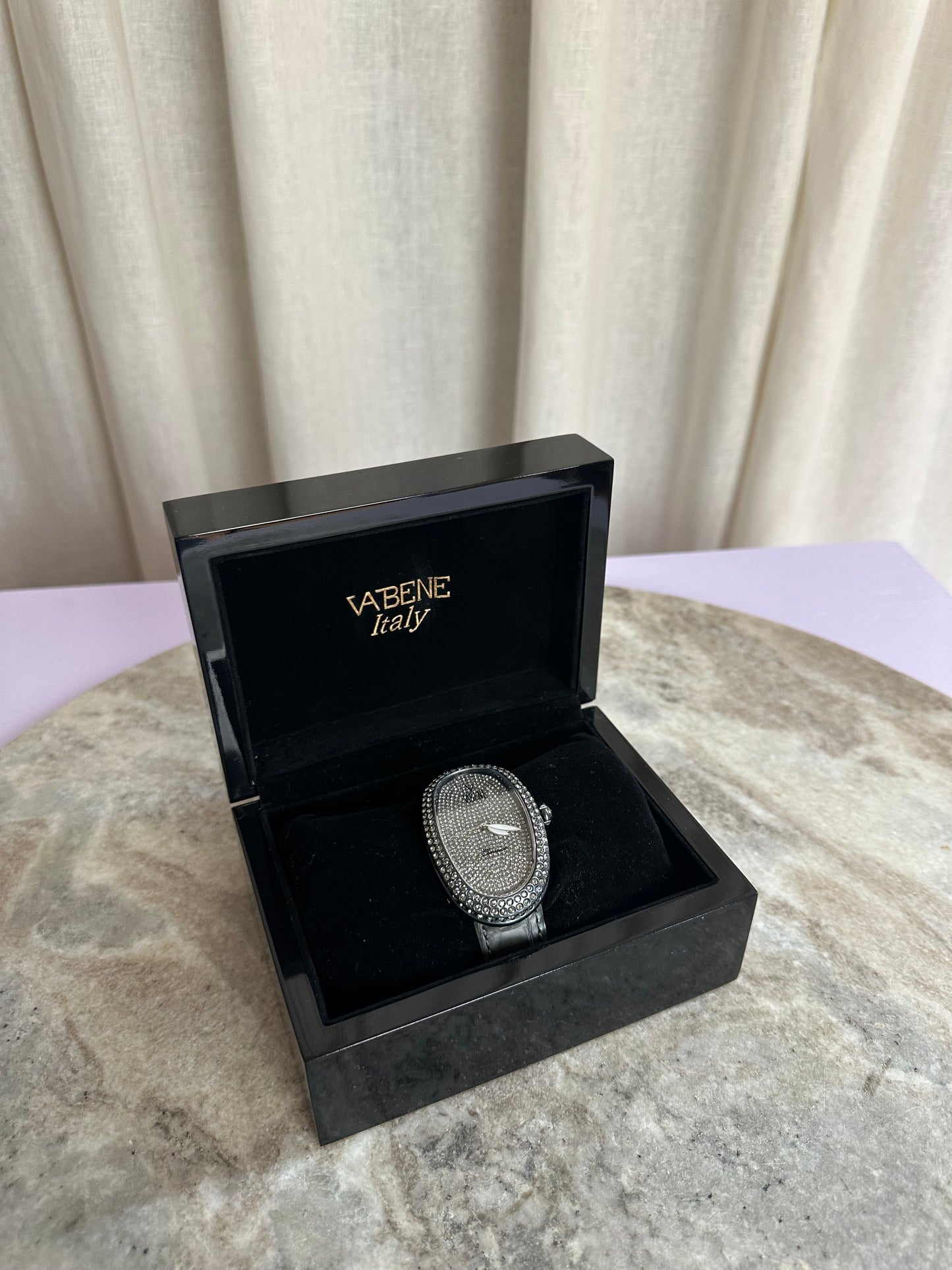 Horloge Vabene Italy Classico Pave strass legergroen