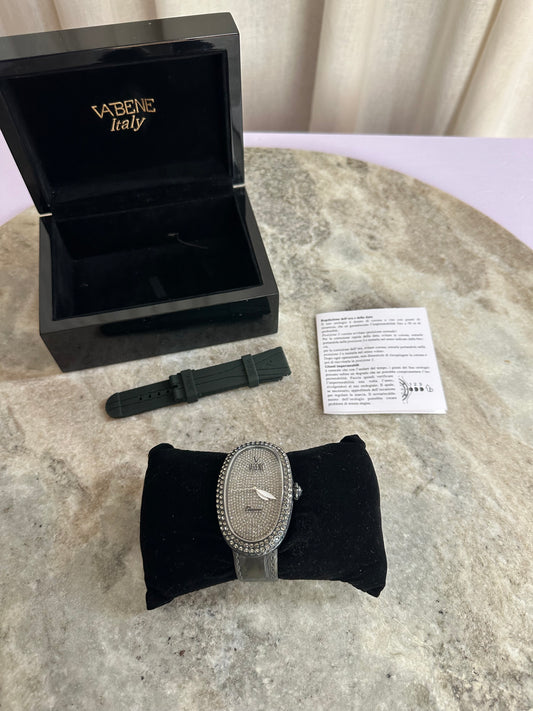 Horloge Vabene Italy Classico Pave strass legergroen