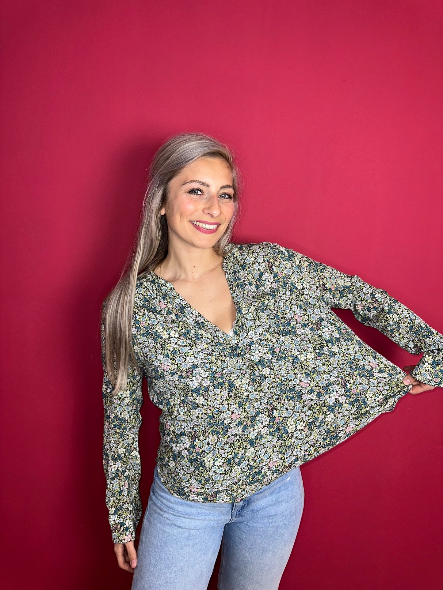 Blouse Zadig&Voltaire Tink Crinkle Liberty Garden - Maat M